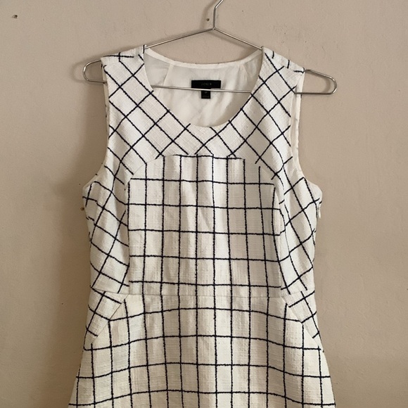 J.Crew A-line Plaid Dress White Size 8P - Picture 3 of 8